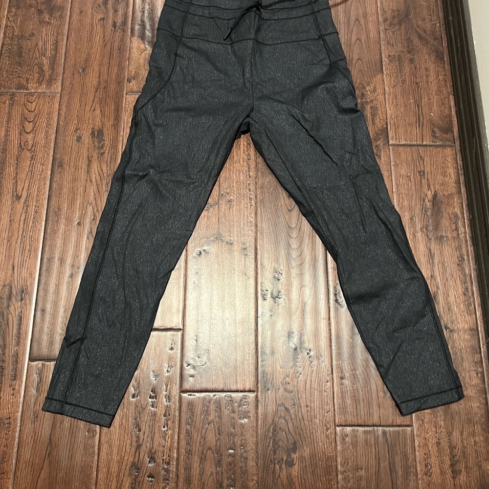 ZYIA black with metallic drawstring leggings